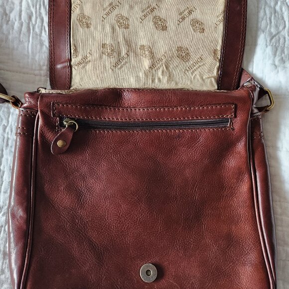 I Medici Vintage Brown Leather Crossbody/Messenger Bag - Tuscan Craftsmanship - Picture 6 of 15